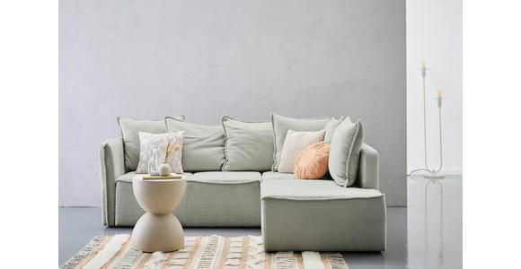 ECKSOFA  in Chenille Naturfarben  - Schwarz/Naturfarben, KONVENTIONELL, Kunststoff/Textil (233/193cm) - Carryhome