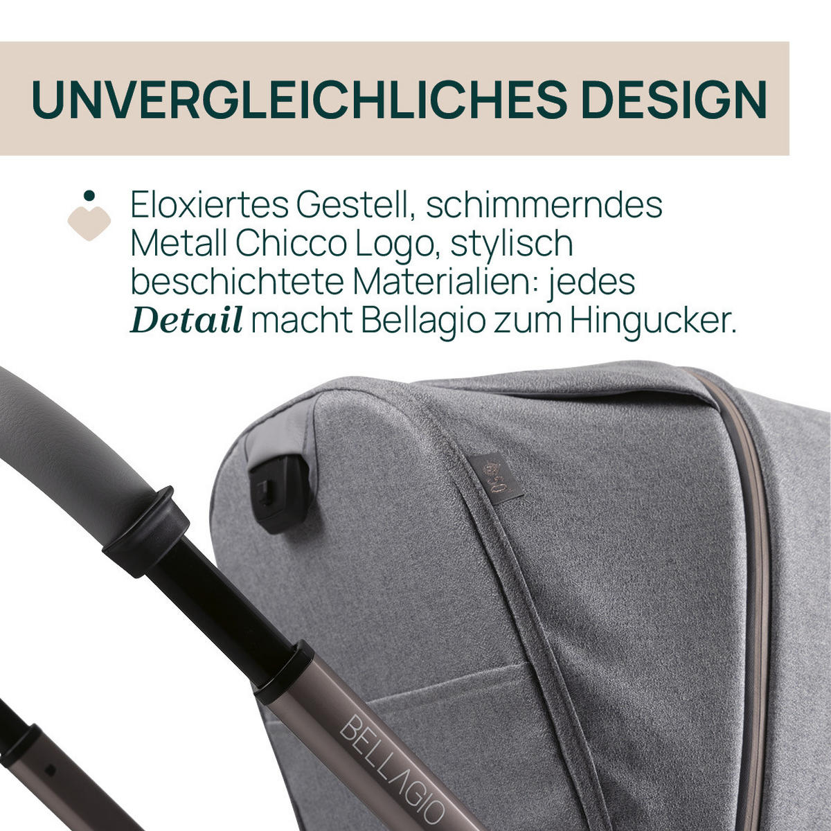 KINDERWAGEN  Bellagio  Lunar Rock  - Grau, Basics, Metall (55/82/97-106cm) - Chicco