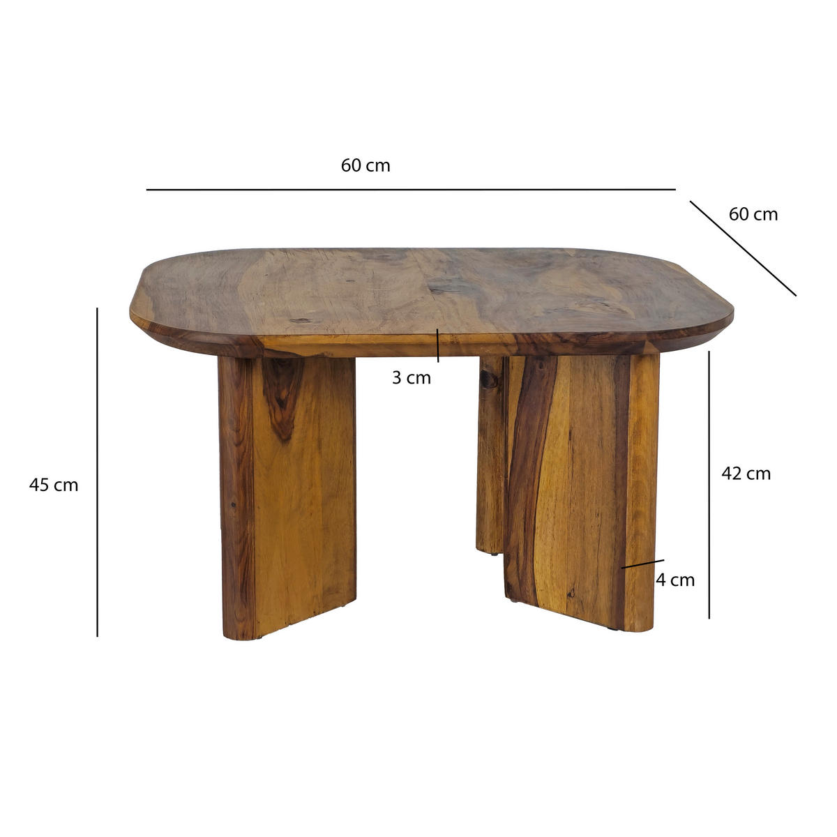 Măsuță De Cafea din lemn, 60/60/45 cm - maro, Design, lemn (60/60/45cm) - MID.YOU