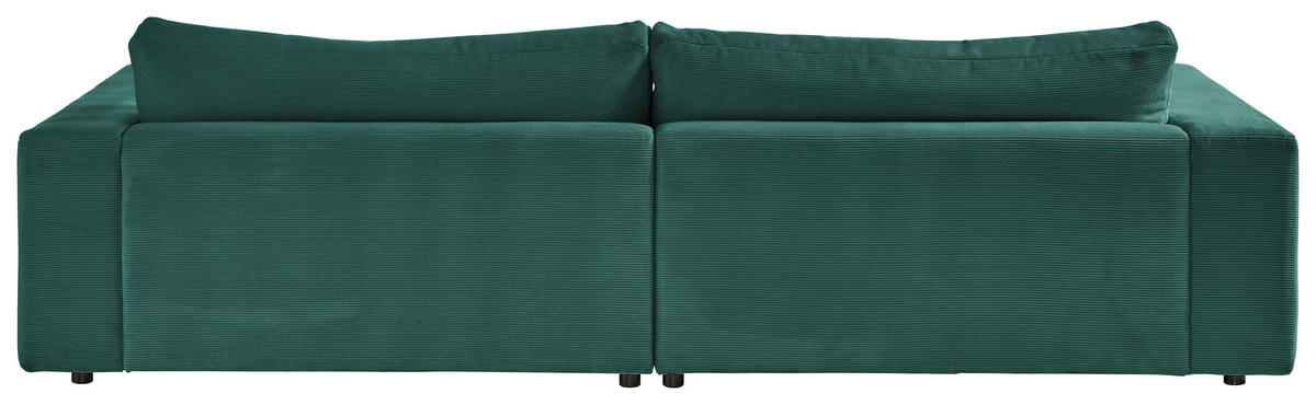 3-SITZER-SOFA in Feincord Grün  - Schwarz/Grün, Design, Kunststoff/Textil (290/86/127cm) - Lomoco
