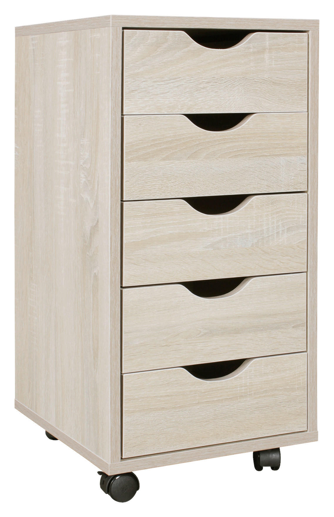 ROLLCONTAINER Eichefarben  - Eichefarben, MODERN, Holzwerkstoff/Kunststoff (33/68/38cm) - MID.YOU