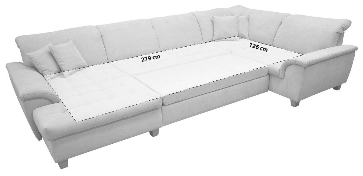 WOHNLANDSCHAFT Dunkelgrau Mikrofaser  - Eichefarben/Dunkelgrau, KONVENTIONELL, Holz/Textil (170/352/214cm) - MID.YOU