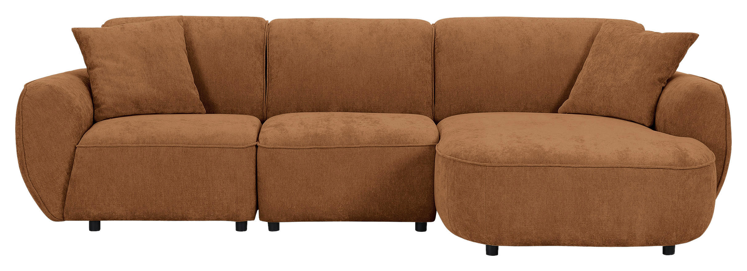 ECKSOFA Braun Flachgewebe Zierkissen, Rücken echt  - Schwarz/Braun, KONVENTIONELL, Kunststoff/Textil (285/155cm) - Milino