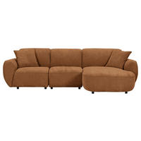 ECKSOFA  Flachgewebe Braun  - Schwarz/Braun, Konventionell, Kunststoff/Textil (285/155cm) - Milino