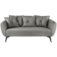 2,5-SITZER in Lederlook Grau  - Schwarz/Grau, Modern, Textil/Metall (196/94/103cm) - Livetastic