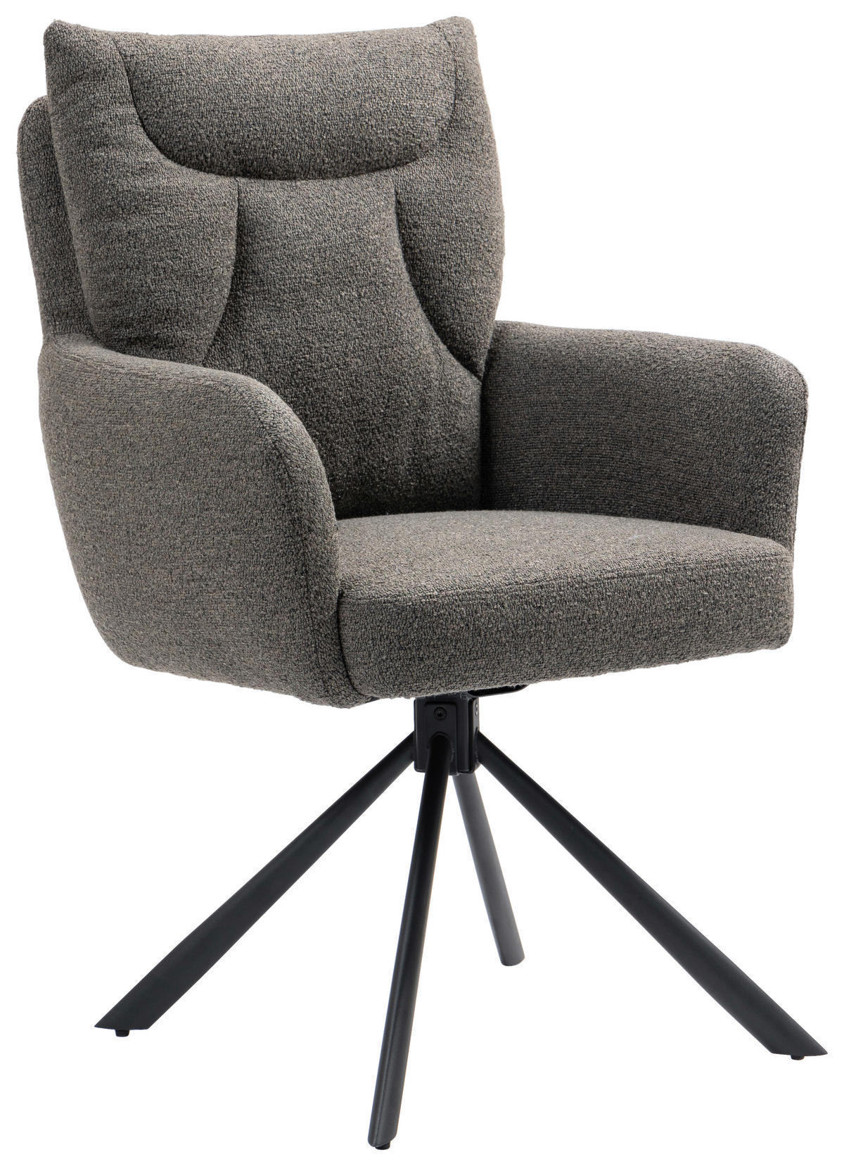 ARMLEHNSTUHL  in Eisen  - Schwarz/Braun, KONVENTIONELL, Textil/Metall (60/92/67cm) - MID.YOU