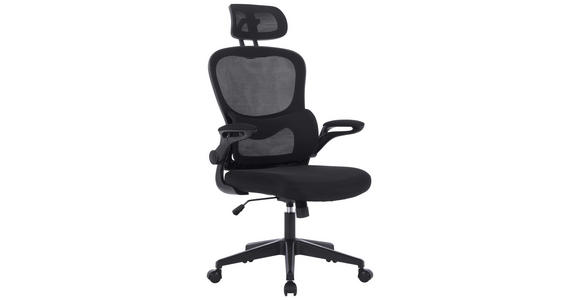DREHSTUHL in Netzbespannung Schwarz - Schwarz, KONVENTIONELL, Kunststoff/Textil (63,5/116-126/66cm) - Carryhome