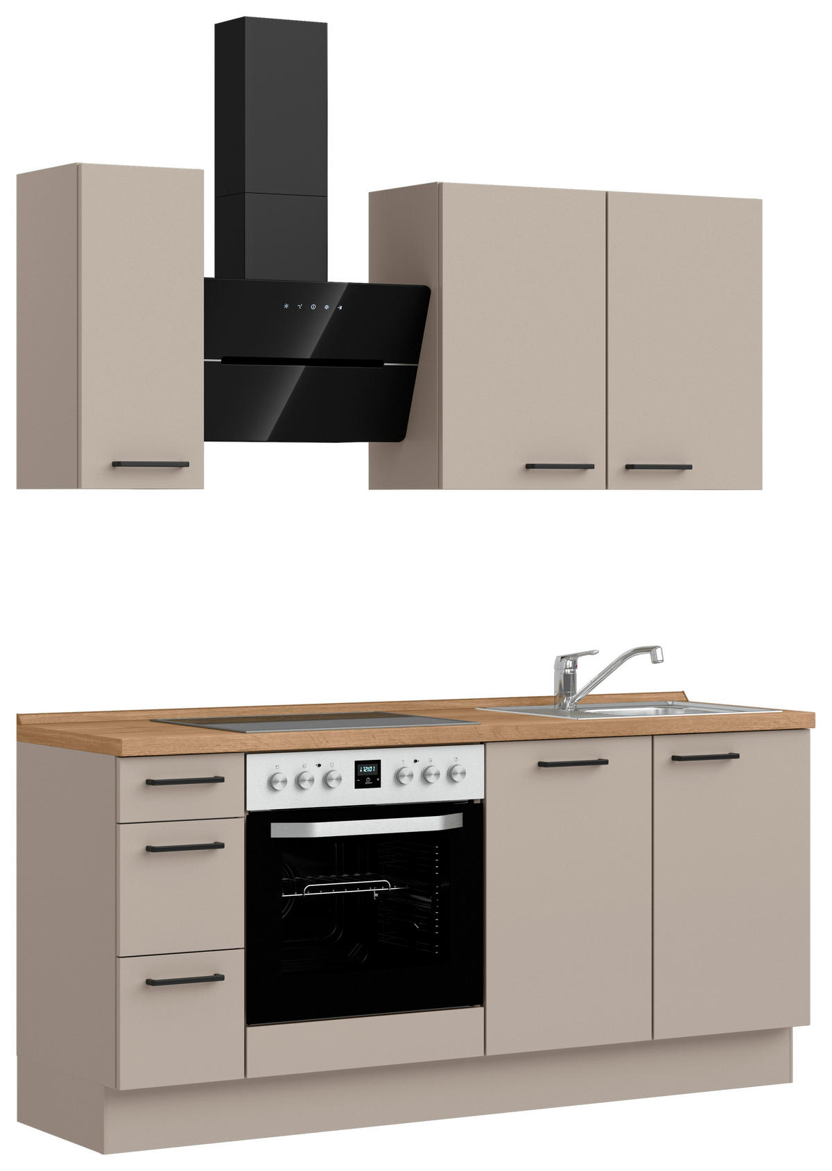 KÜCHENLEERBLOCK Easytouch 180 cm  in Eichefarben, Sandfarben  - Sandfarben/Eichefarben, MODERN, Holzwerkstoff/Metall (180cm) - Nobilia