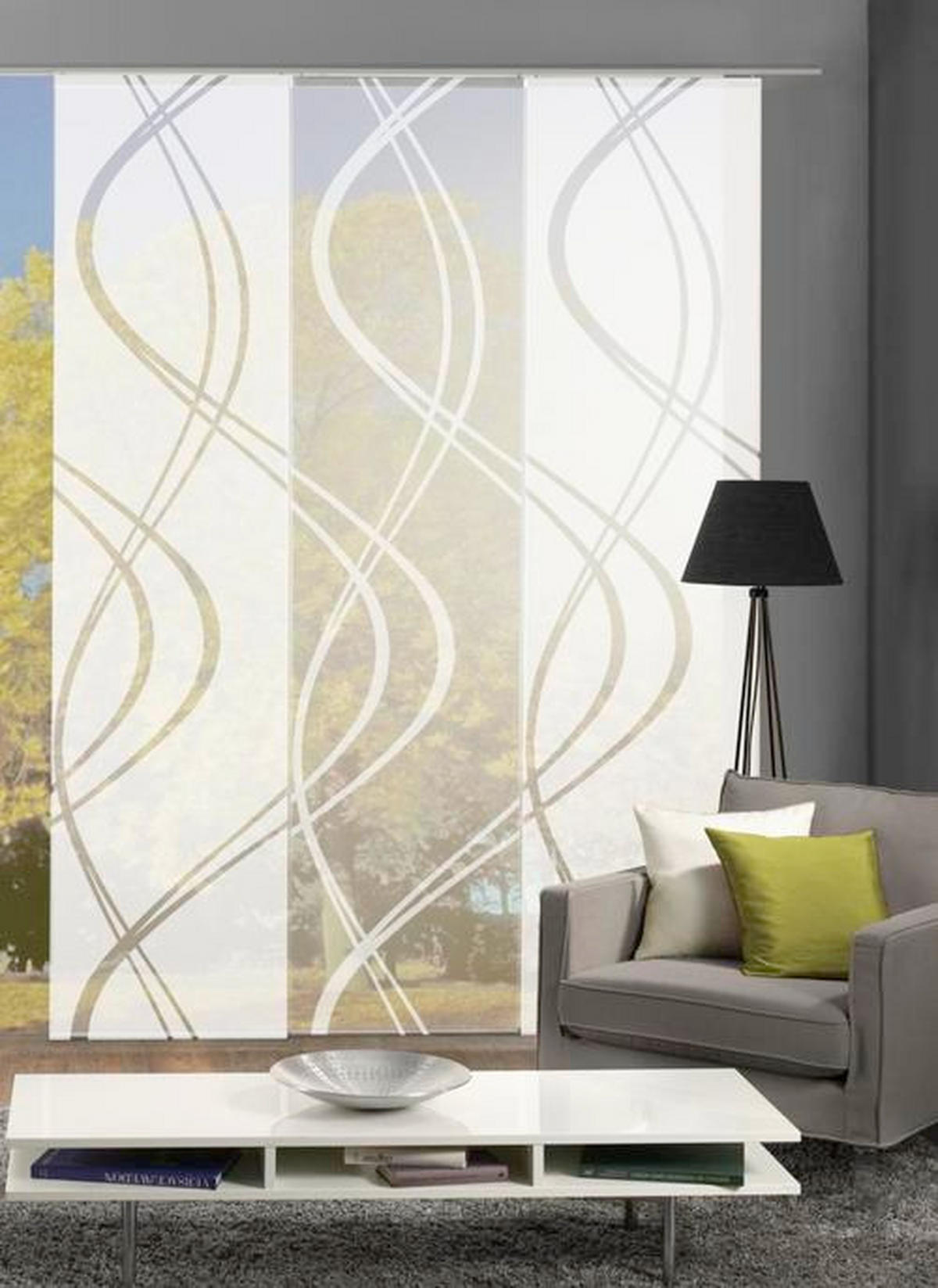 PANELOVÝ ZÁVĚS, 60/245 cm - bílá, Moderní, textil (60/245cm)