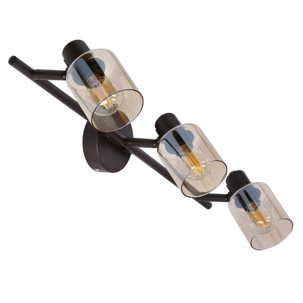 DECKENLEUCHTE Agra 9/58/19 cm  - Schwarz, Design, Glas (9/58/19cm)