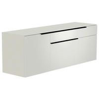 LOWBOARD  160/56/45 cm 1 Schublade(n) Beimöbel erhältlich, hängend, Abdeckplatte aus Glas  - Schwarz/Weiß, Design, Glas/Holzwerkstoff (160/56/45cm) - Moderano