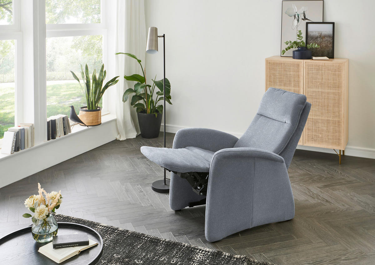 FERNSEHSESSEL in Chenille Hellblau  - Hellblau, Konventionell, Textil (79/114/87-176cm) - Valdera