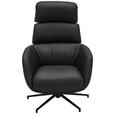 RELAXSESSELSET in Leder Schwarz  - Schwarz, Design, Leder/Metall (73/110/87cm) - Dieter Knoll