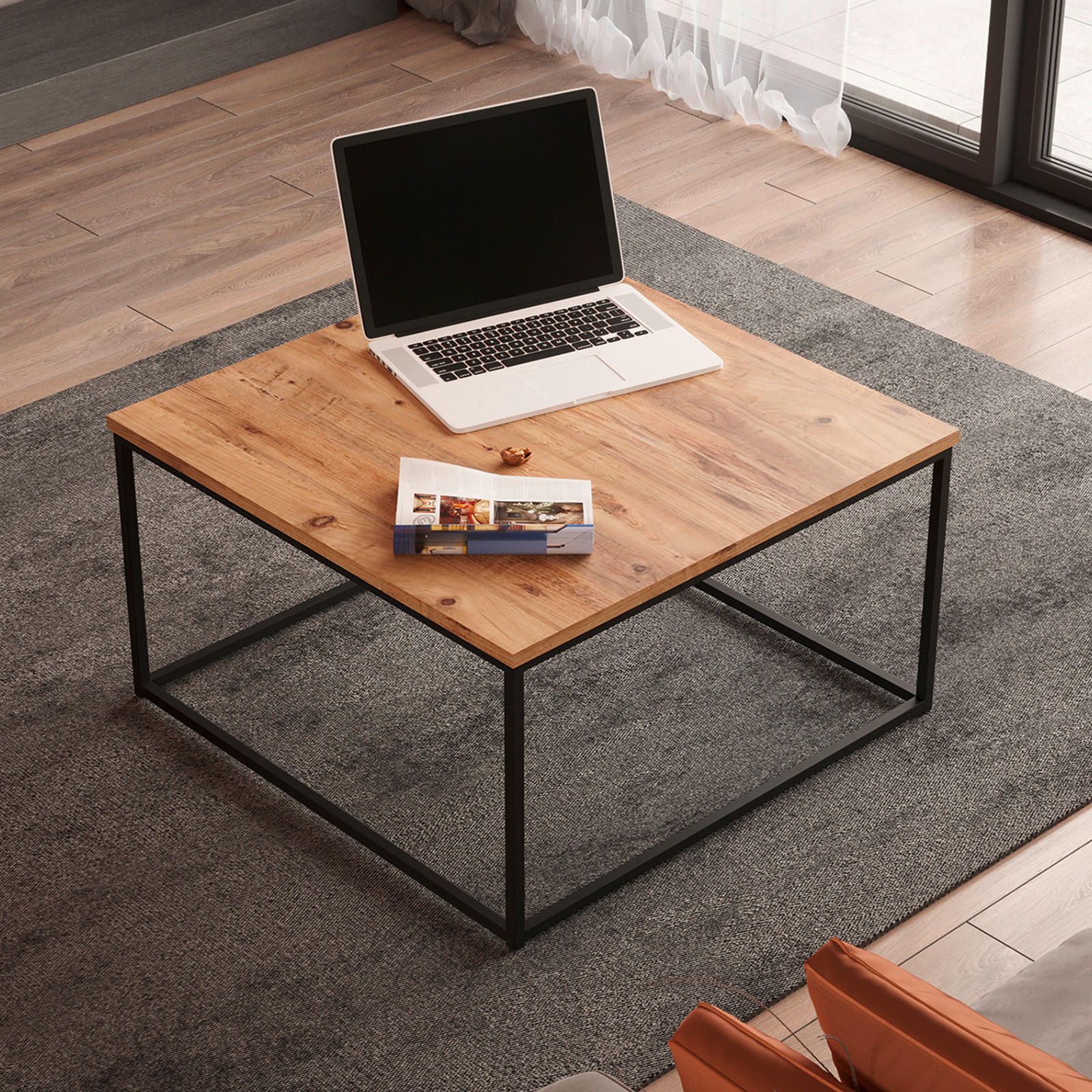 COUCHTISCH 72/72/40 cm  - Design, Holzwerkstoff/Metall (72/72/40cm) - MID.YOU
