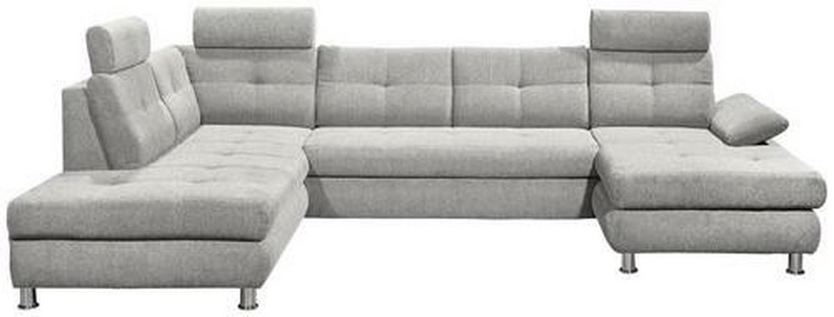 WOHNLANDSCHAFT in Webstoff Silberfarben  - Silberfarben, Modern, Kunststoff/Textil (233/349/177cm) - MID.YOU