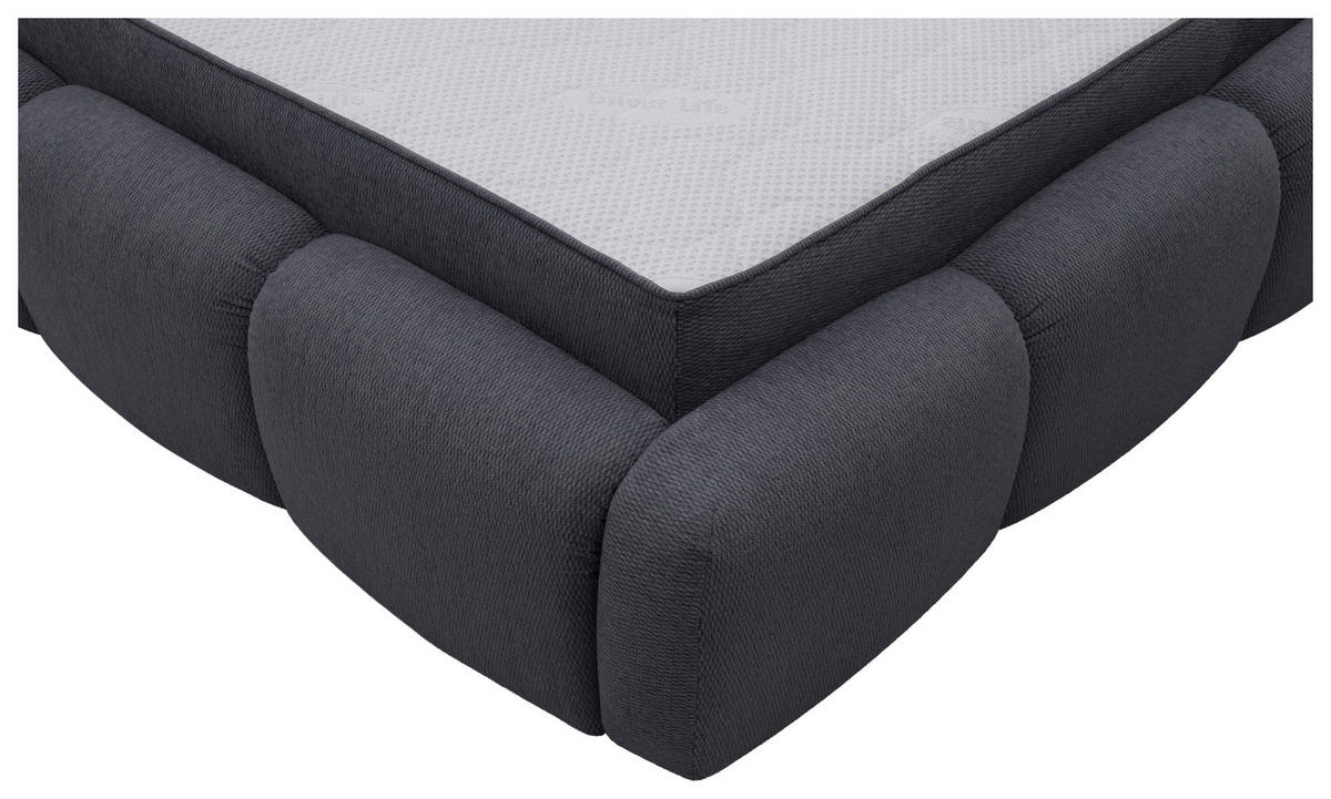 POLSTERBETT 180/200 cm,  in Anthrazit, gepolstertes Kopfteil, Lattenrost, Bettkasten,  - Anthrazit/Schwarz, Design, Holz/Kunststoff (180/200cm) - Chameo