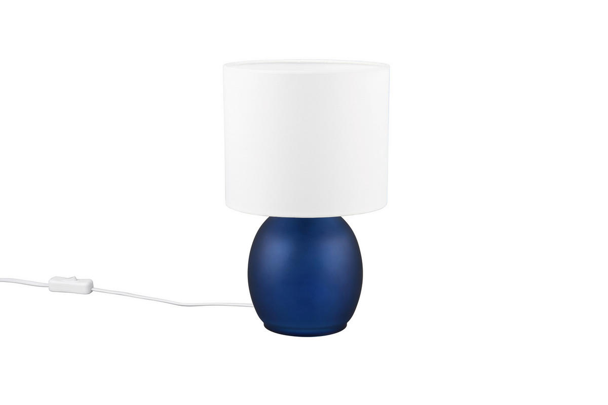 BORDSLAMPA 18/29 cm   - vit/blå, Klassisk, glas/textil (18/29cm) - Trio Leuchten