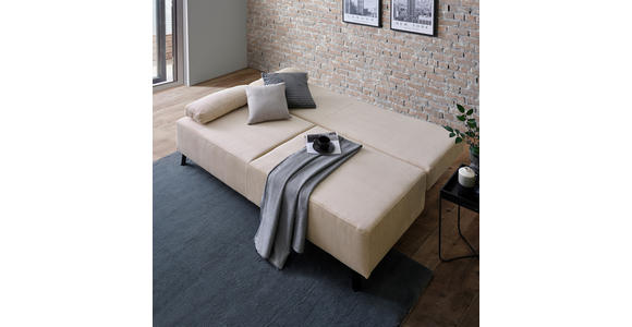 SCHLAFSOFA Spicy in Cord Beige  - Beige/Schwarz, Design, Textil/Metall (193/85/88cm) - Novel