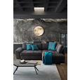 ECKSOFA in Webstoff Schwarz, Petrol  - Chromfarben/Anthrazit, Design, Kunststoff/Textil (276/212cm) - Carryhome