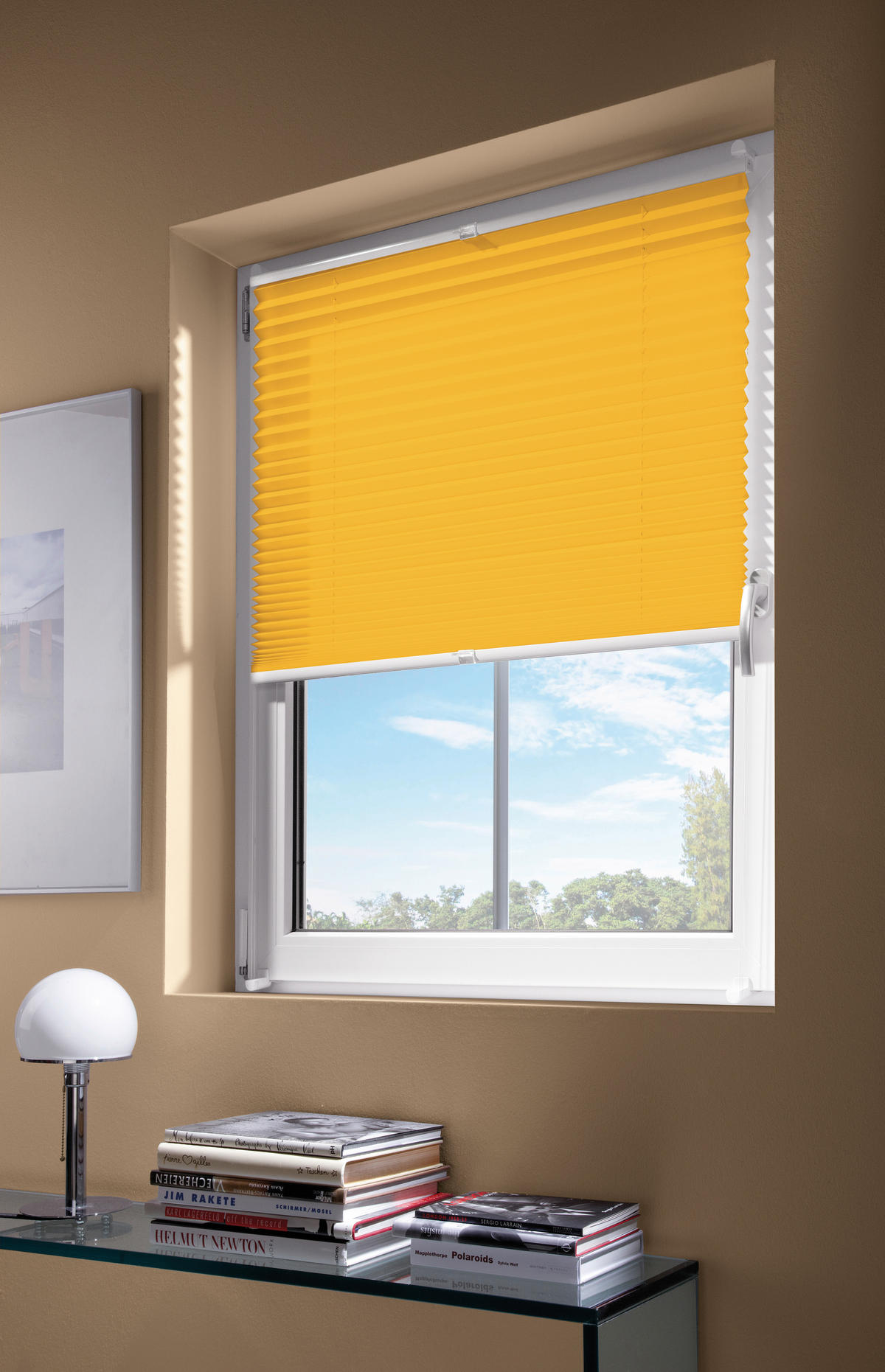 PLISSEE  halbtransparent   80/130 cm   - Goldfarben, Basics, Textil (80/130cm)