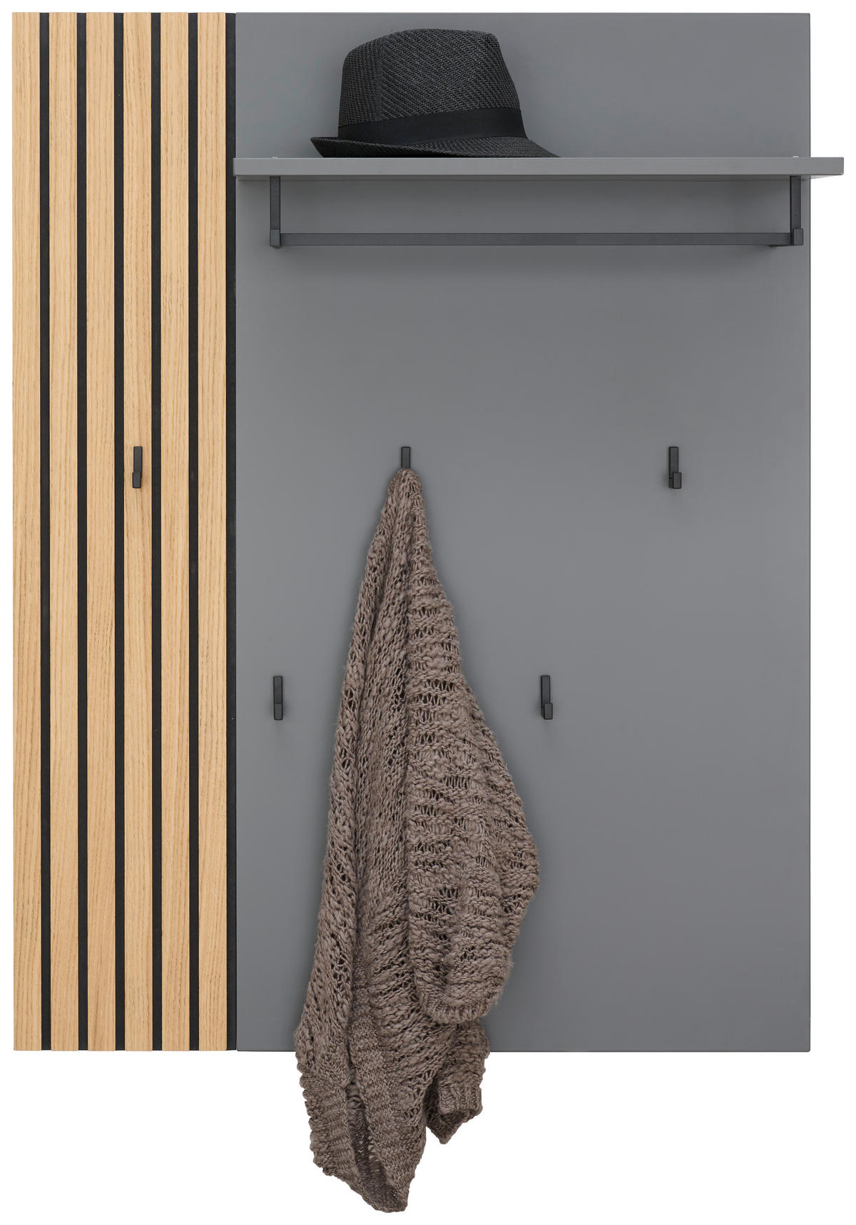 GARDEROBENPANEEL  in 85/111/32 cm  - Anthrazit/Naturfarben, Design, Holz/Holzwerkstoff (85/111/32cm) - Dieter Knoll