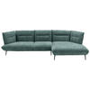 ECKSOFA in Flachgewebe Blau, Grün  - Blau/Schwarz, Design, Textil/Metall (339/153cm) - Moderano