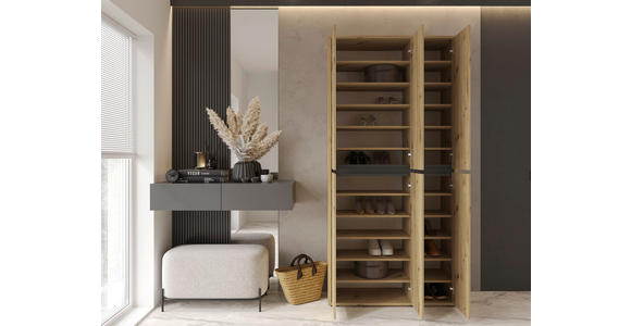 SCHUHSCHRANK in 100/210/34 cm - Eichefarben, KONVENTIONELL, Holzwerkstoff (100/210/34cm) - Xora