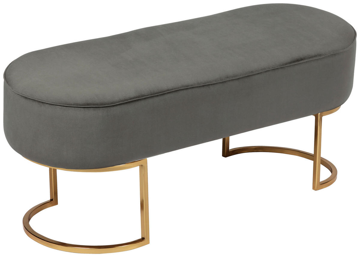 SEDACÍ LAVICE, dřevo, kov, textil, kompozitní dřevo, 105/41/40 cm - šedá/barvy zlata, Design, kov/dřevo (105/41/40cm) - MID.YOU
