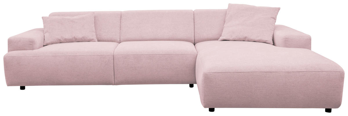 ECKSOFA Dunkelgrün Chenille Rücken echt  - Dunkelgrün/Schwarz, MODERN, Kunststoff/Textil (296/185cm) - Hom`in