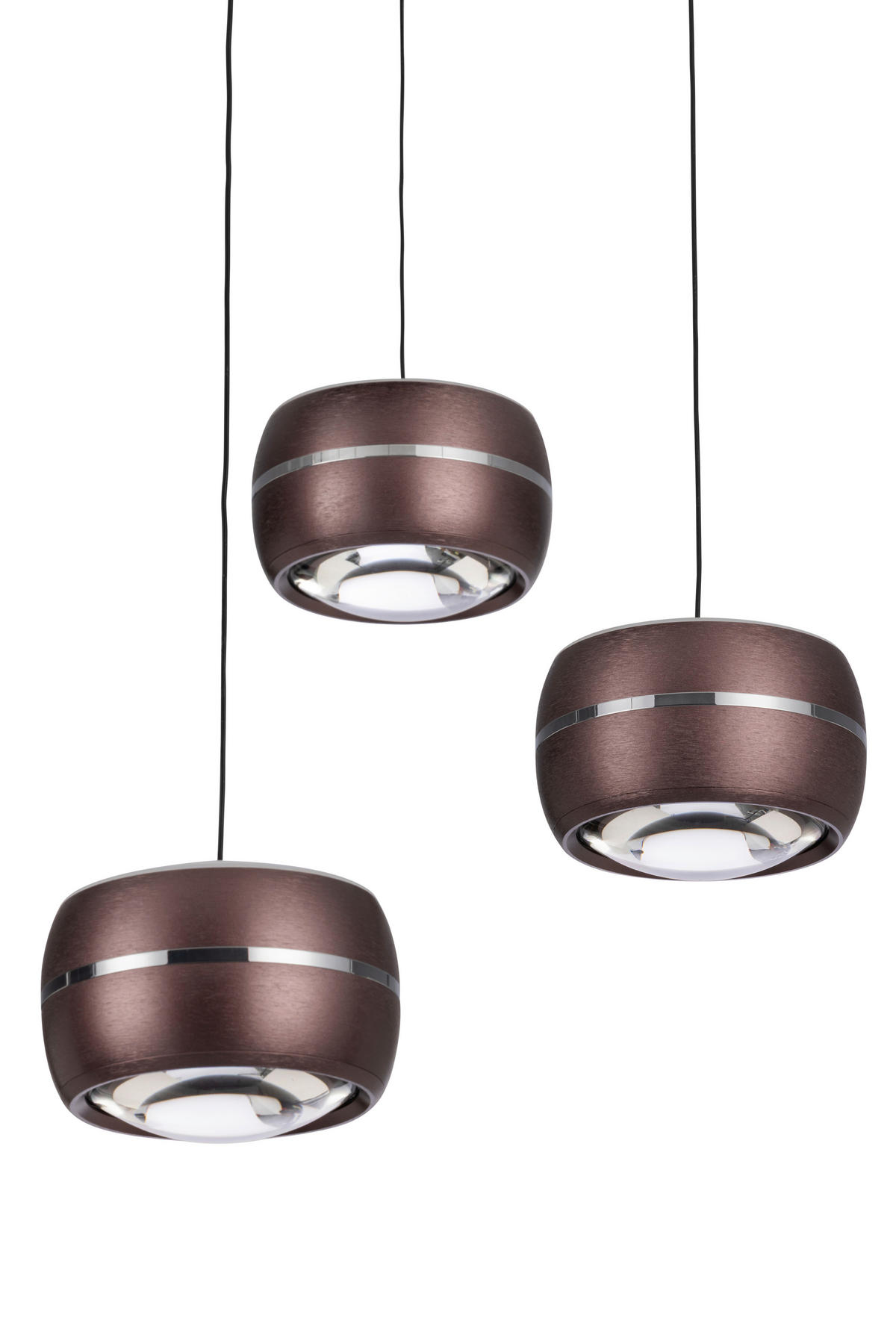 ZÁVESNÉ LED SVIETIDLO, 52,5/180 cm  - hnedá, Basics, kov/sklo (52,5/180cm) - Dieter Knoll