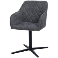 ARMLEHNSTUHL  in Eisen Leinenoptik  - Schwarz/Grau, MODERN, Holz/Textil (54/84/61cm) - Livetastic