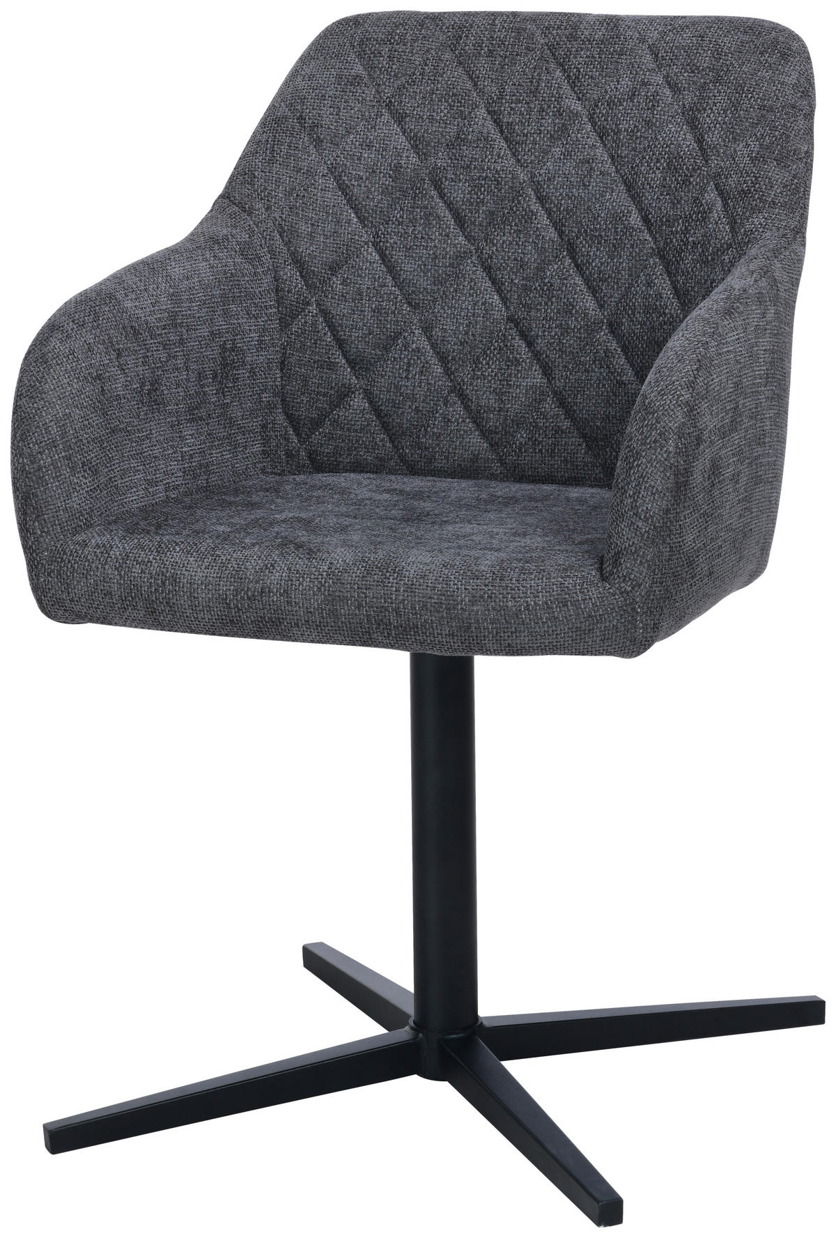 ARMLEHNSTUHL  in Eisen Leinenoptik  - Schwarz/Grau, MODERN, Holz/Textil (54/84/61cm) - Livetastic