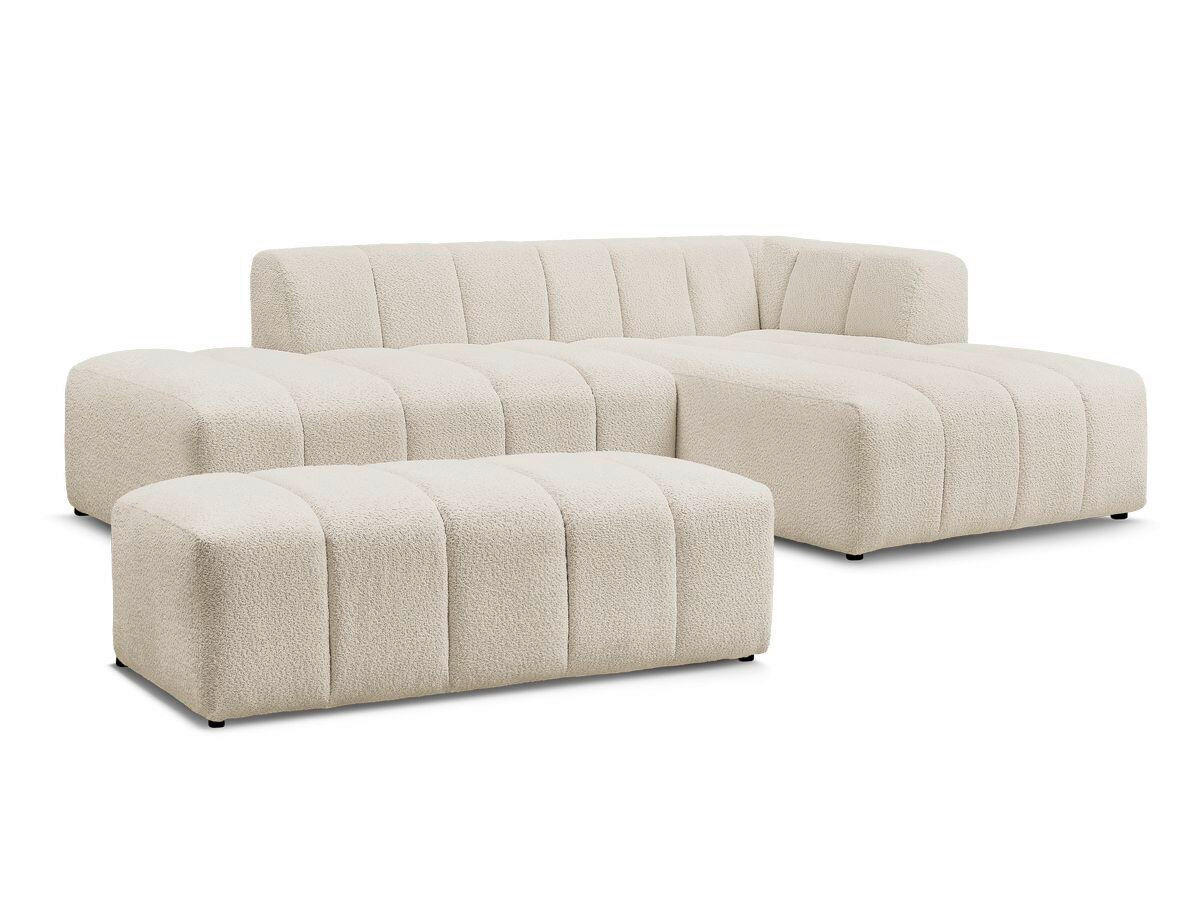 ECKSOFA  ANNECY Beige Bouclé  - Beige/Schwarz, MODERN, Kunststoff/Textil (262/170cm)