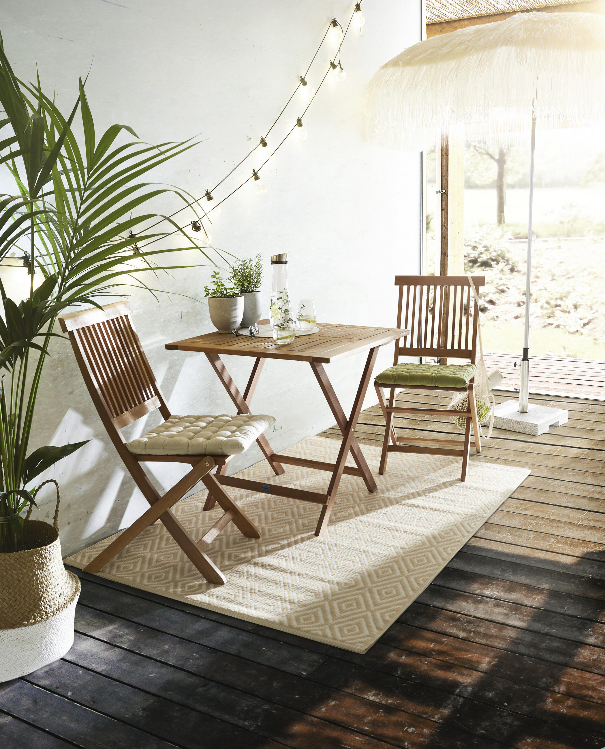 SKLADACÍ ZÁHRADNÝ STÔL, drevo, 75/75/72 cm - farba tíku, Romantik / Landhaus, drevo (75/75/72cm) - Ambia Garden