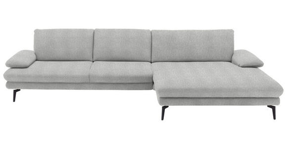 ECKSOFA  in Chenille Ecru  310/180 cm  - Ecru/Schwarz, Design, Textil/Metall (310/180cm) - Dieter Knoll