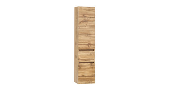 HOCHSCHRANK 40/180/35 cm - Eiche Wotan/Silberfarben, Natur, Holzwerkstoff/Kunststoff (40/180/35cm) - Xora