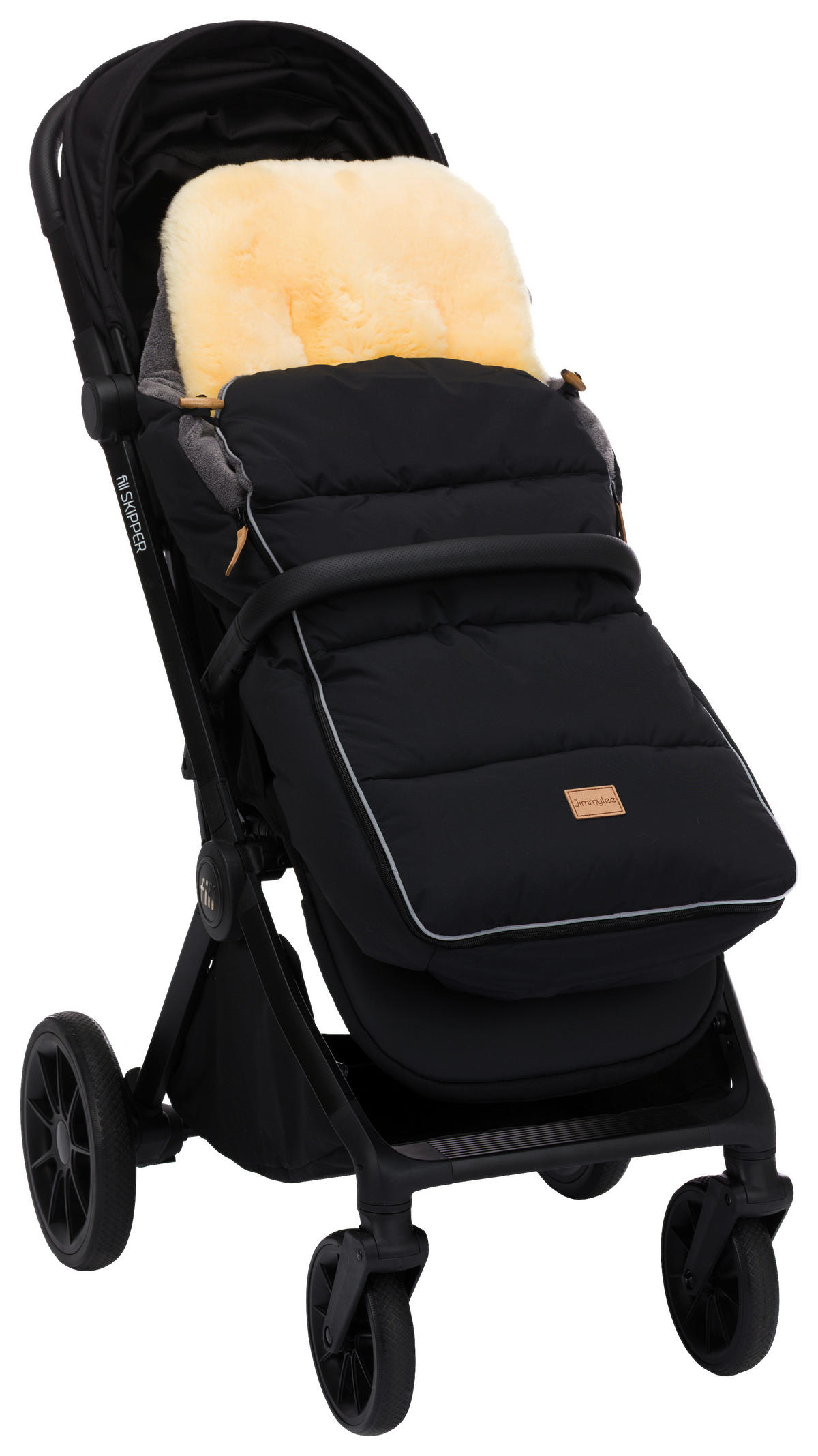 BUGGY-FUSSSACK Fluffy  - Schwarz, Trend, Leder/Textil (50/100cm) - Jimmylee