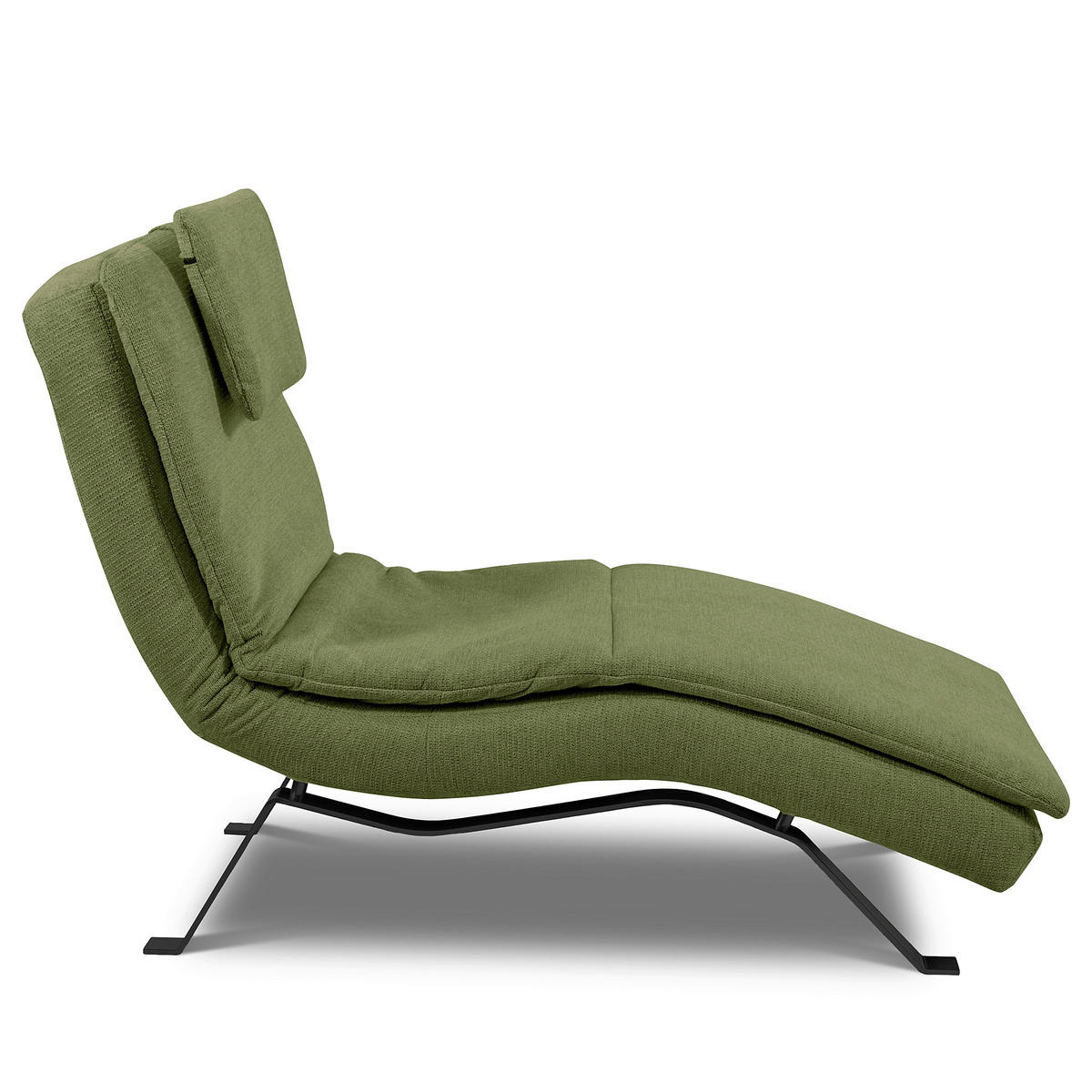 RELAXLIEGE Echtleder Grün  - Schwarz/Grün, Design, Leder/Metall (65/95/171cm) - Celina Home