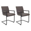 ARMLEHNSTUHL-SET 2 Stück  in Mikrofaser  - Anthrazit/Schwarz, LIFESTYLE, Textil/Metall (52/88/63cm) - MID.YOU