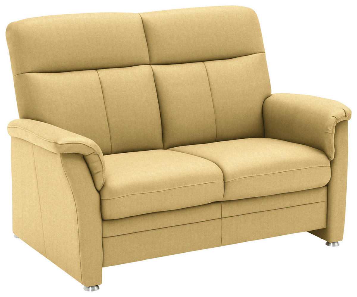 2-SITZER-SOFA Flachgewebe Gelb  - Gelb/Alufarben, Konventionell, Textil/Metall (142/100/89cm) - Beldomo Comfort