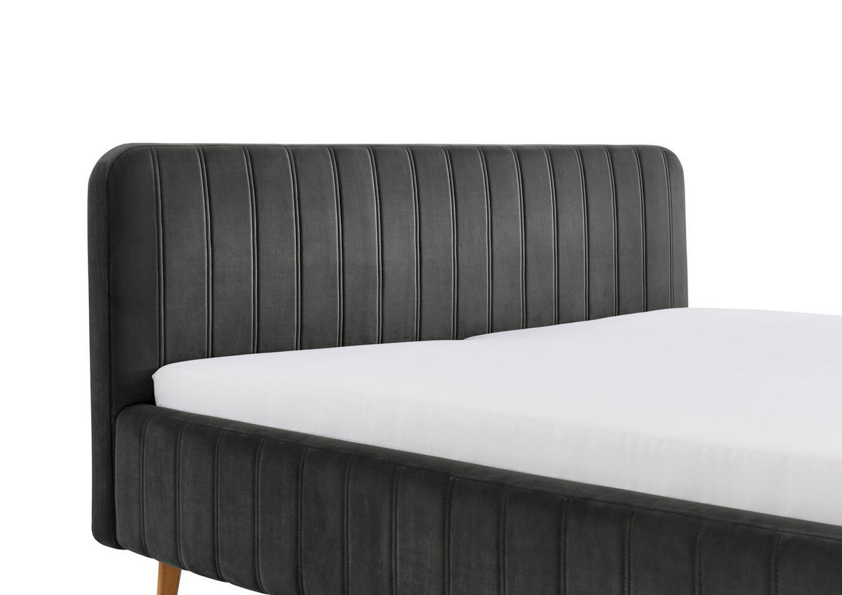 POLSTERBETT 180/200 cm,  in Anthrazit,  - Eichefarben/Anthrazit, MODERN, Holz/Textil (180/200cm) - Xora