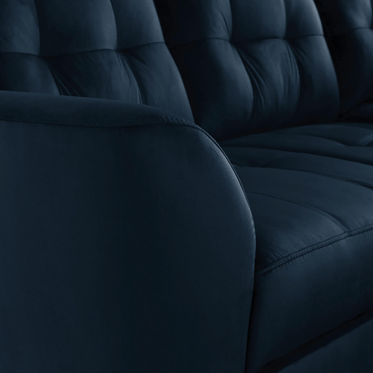 ECKSOFA Dunkelblau Samt  - Buchefarben/Dunkelblau, Design, Holz/Textil (236/190cm) - Livetastic