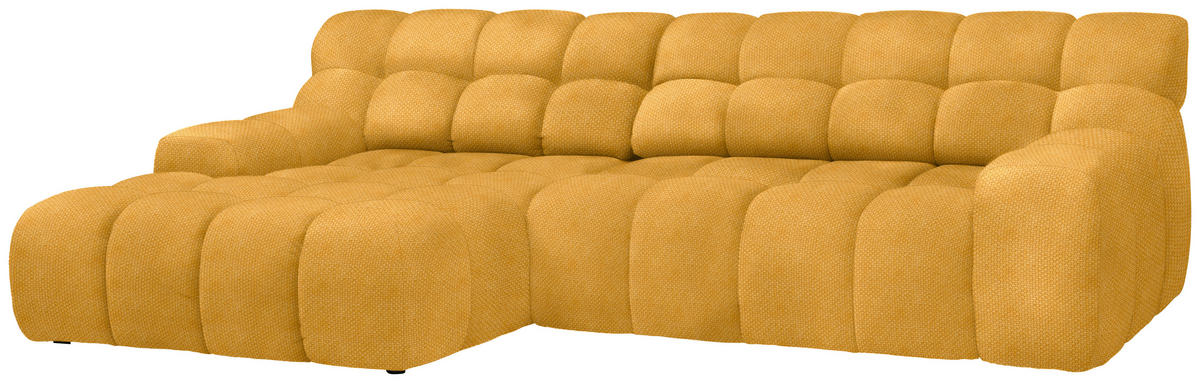 ECKSOFA in Webstoff Gelb  - Gelb/Schwarz, Modern, Kunststoff/Textil (180/297cm) - Welnova
