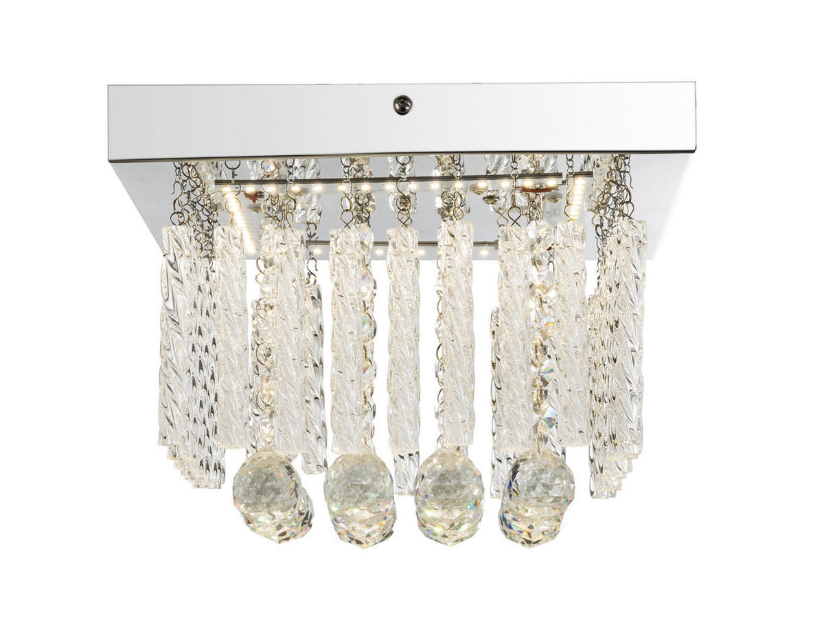 LED-TAKLAMPA 12 W 25/25/15 cm  - Design, metall/glas (25/25/15cm) - Globo