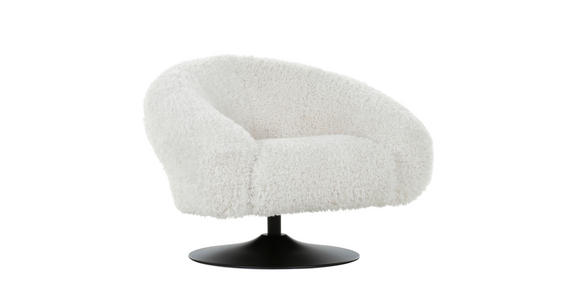 SESSEL in Plüsch Weiß - Schwarz/Weiß, KONVENTIONELL, Textil/Metall (90/67/82cm) - Carryhome