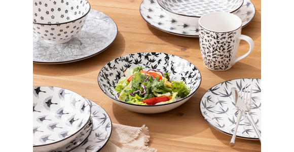 KOMBISERVICE TOKYO 2.0 30-teilig  - Schwarz/Weiß, Trend, Keramik - Novel