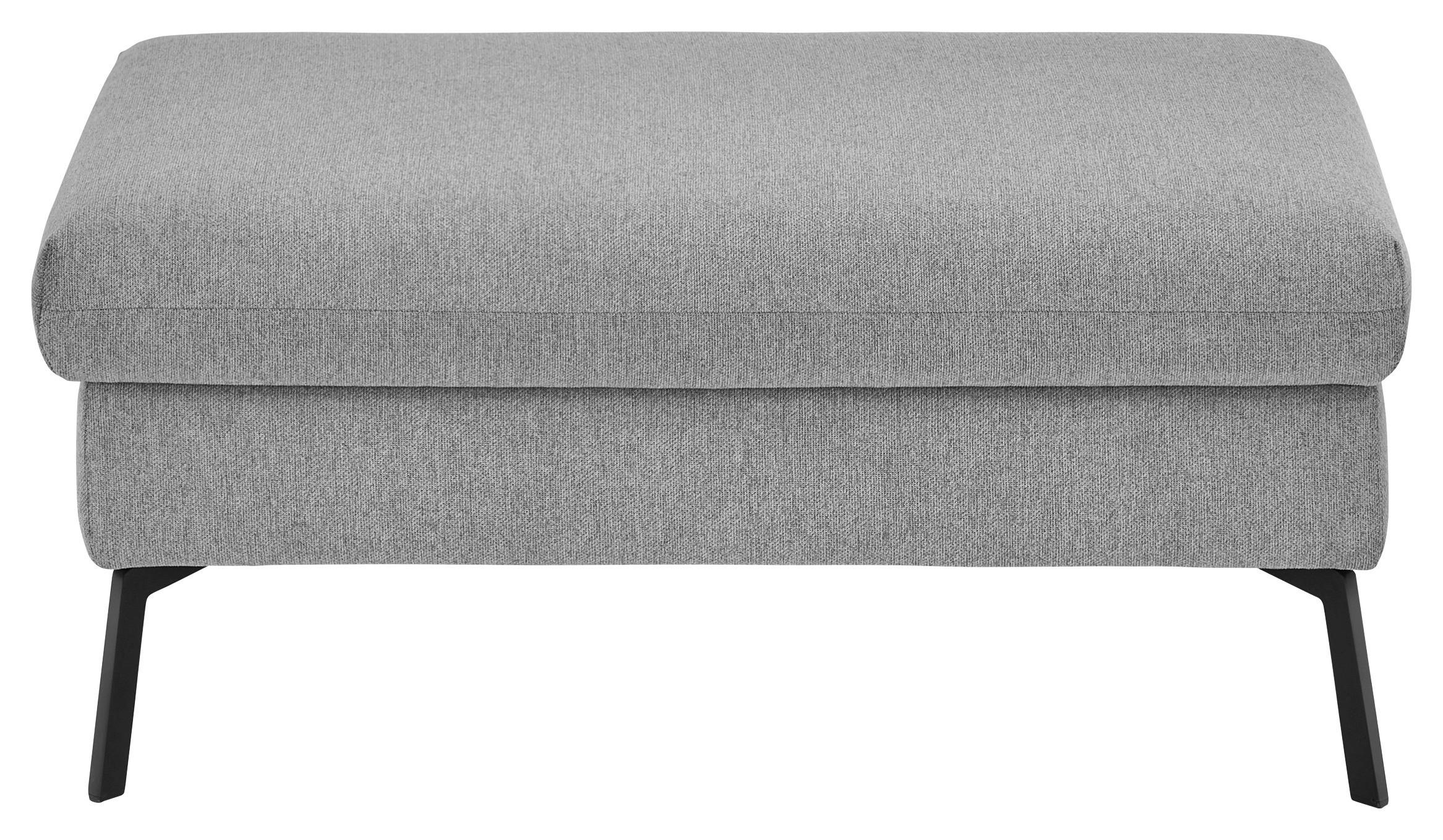 HOCKER Flachgewebe Grau  - Schwarz/Grau, Design, Textil/Metall (112/47/67cm) - Musterring