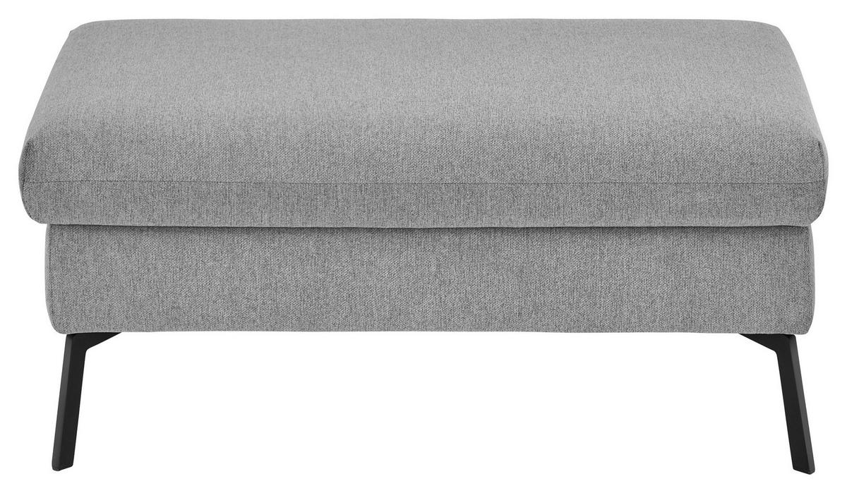 HOCKER Flachgewebe Grau  - Schwarz/Grau, Design, Textil/Metall (112/47/67cm) - Musterring
