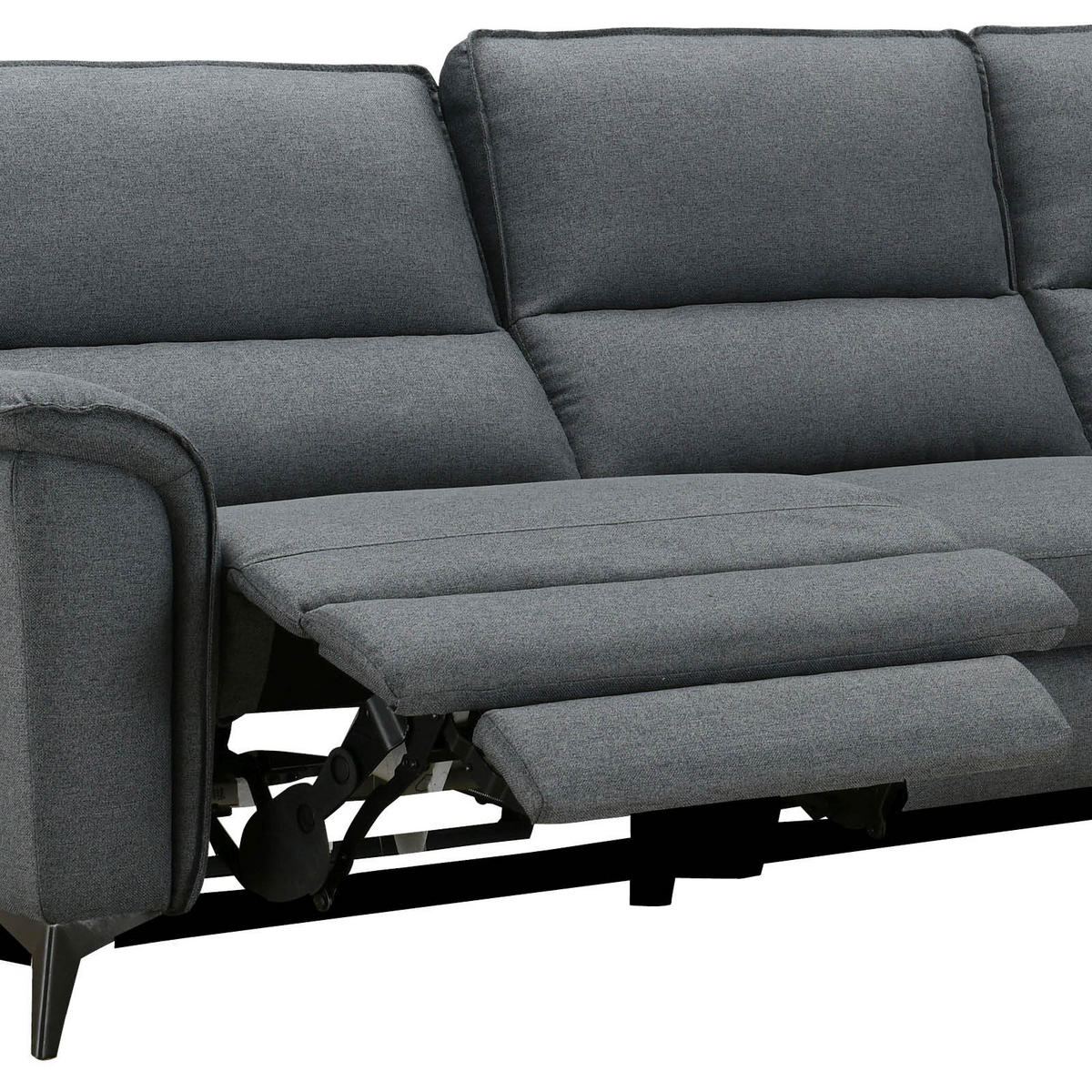ECKSOFA Anthrazit Webstoff  - Anthrazit, Design, Textil/Metall (281/155cm) - Livetastic