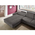 ECKSOFA Anthrazit Cord  - Anthrazit/Schwarz, Design, Textil/Metall (178/302cm) - Carryhome